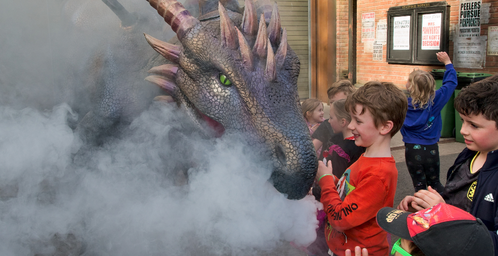 Dragon breathing smoke 